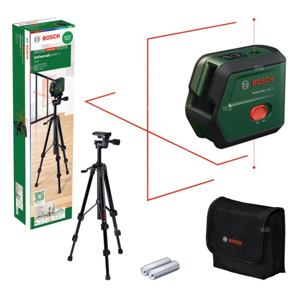 Laser krzyżowy Bosch Home and Garden UniversalLevel 2 zestaw