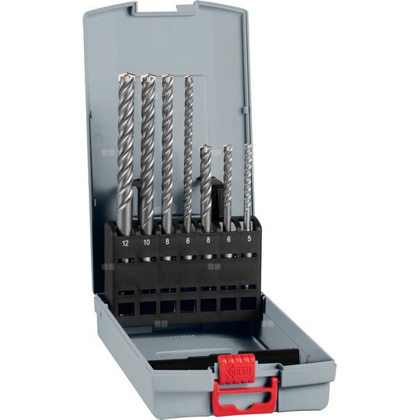 PRO WIERTŁO SDS PLUS 5X, 5/6/8/6/8/10/12 MM, 7 PCS