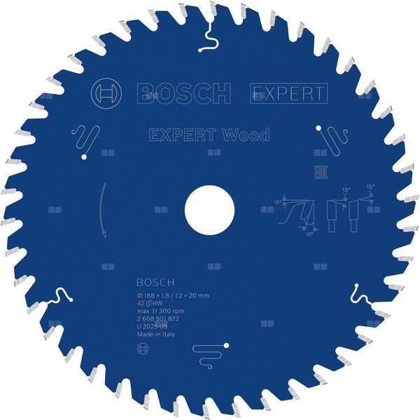 Tarcza pilarska EXPERT Wood, 168 × 1,8 / 1,2 × 20 mm, T42