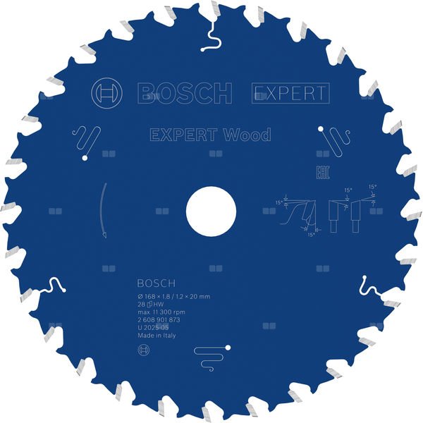 Tarcza pilarska EXPERT Wood, 168 × 1,8 / 1,2 × 20 mm, T28