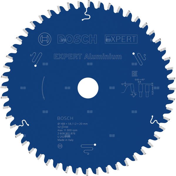Tarcza pilarska EXPERT Aluminium, 168 × 1,8 / 1,2 × 20 mm, T52
