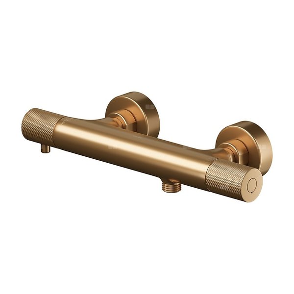 BATERIA NATRYSKOWA TERMOST. ŚCIENNA ZEN MIEDŹ SZCZOTKOWANA