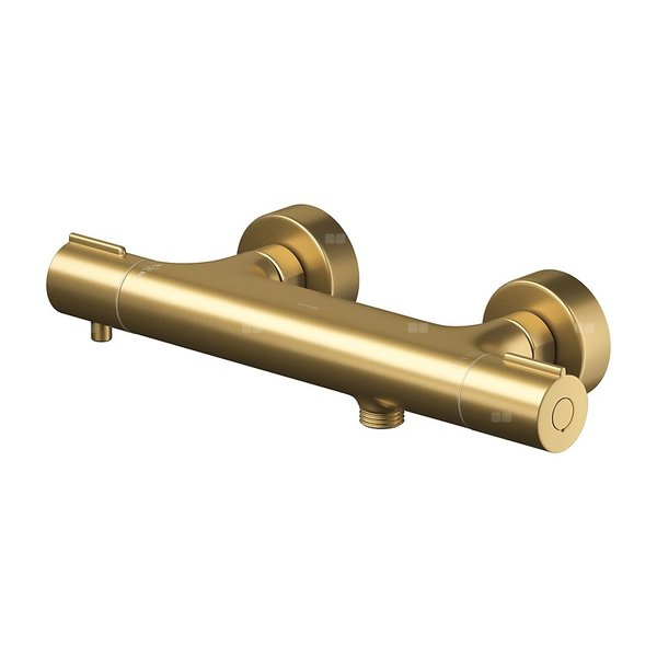 BATERIA NATRYSKOWA TERMOSTATYCZNA ŚCIENNA VIRGO ZŁOTY SZCZOTKOWANY