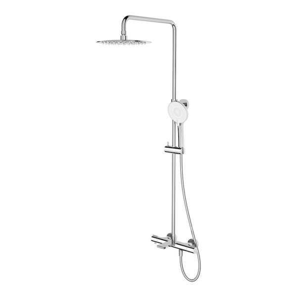 KOLUMNA NATRYSKOWA Z WYLEWKĄ VIRGO Z BATERIĄ TERMOSTAT. CHROM