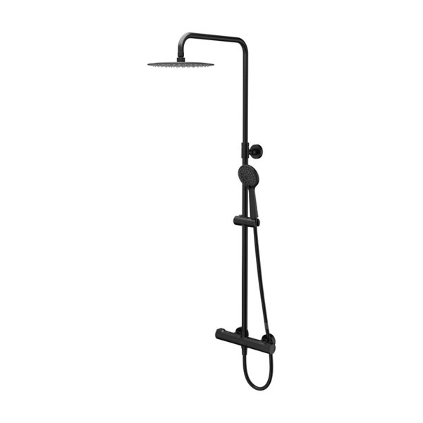 KOLUMNA NATRYSKOWA CITY OWALNA Z BATERIĄ TERMOSTATYCZNĄ CZARNA