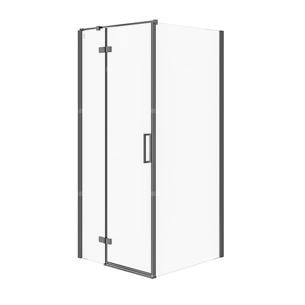 KABINA PRYSZNICOWA NAROŻNA CITY CZARNA 90X90X195 LEWA SZKŁO TRANSPAREN