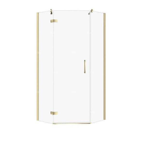 KABINA PRYSZNICOWA PIĘCIOKĄTNA CITY ZŁOTA 80X80X195 LEWA TRANS.