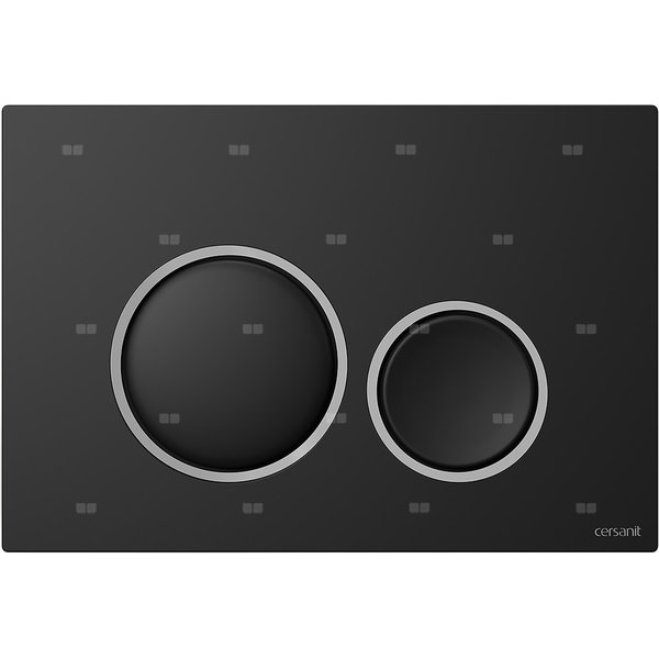 PRZYCISK LUNA RING CZARNY MATOWY DETAL CHROM MATOWY