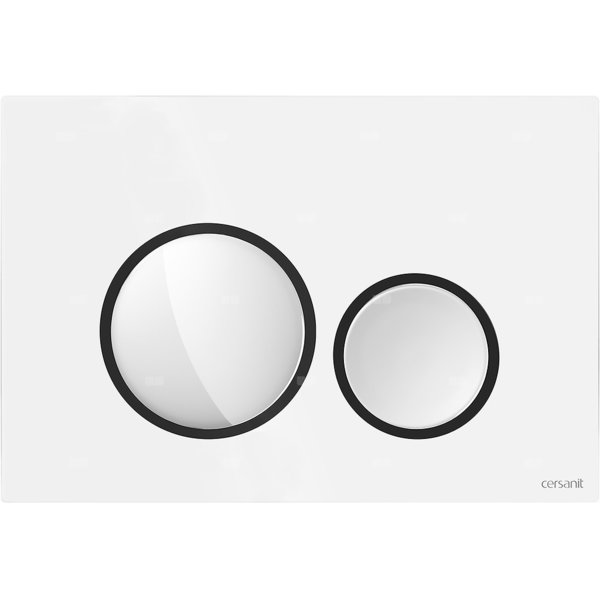 PRZYCISK LUNA RING BIAŁY BŁYSK DETAL CZARNY MATOWY