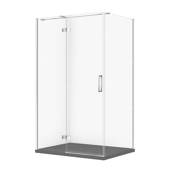 SET C597 KABINA CITY LEWA CHROM 120X90X195+TAKO SLIM SZARY MAT WIR