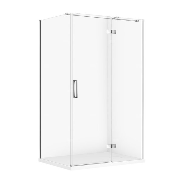 SET C592 KABINA CITY PRAWA CHROM 120X90X195+TAKO SLIM BIAŁY WIR