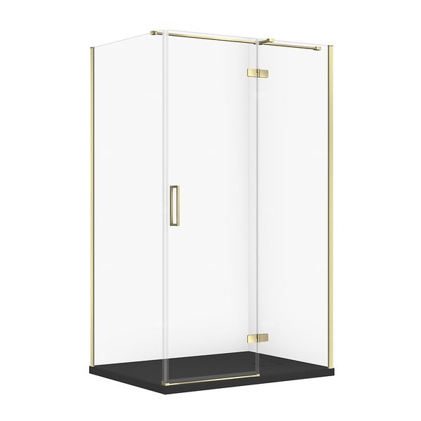 SET C590 KABINA CITY PRAWA ZŁOTA 120X90X195+TAKO SLIM CZARNY MAT WIR