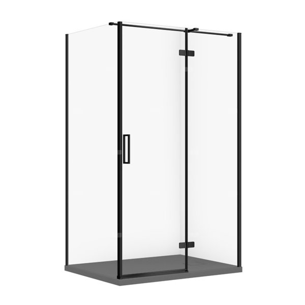 SET C580 KABINA CITY PRAWA CZARNA 120X90X195+TAKO SLIM SZARY MAT WIR