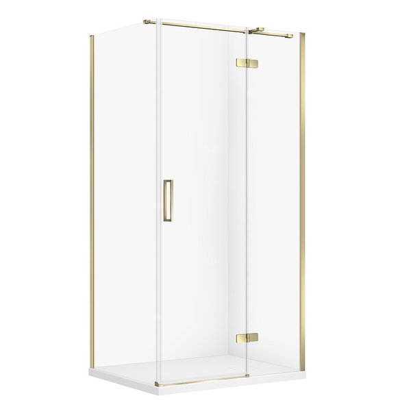 SET C560 KABINA CITY PRAWA ZŁOTA 100X80X195+TAKO SLIM BIAŁY WIR