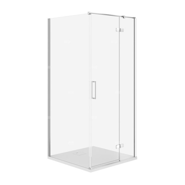 SET C525 KABINA CITY PRAWA CHROM 90X90X195+TAKO SLIM BIAŁY WIR