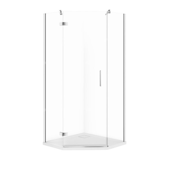 SET C517 KABINA PIĘCIOKĄTNA CITY LEWA CHROM 80X80X195+TAKO SLIM WIR