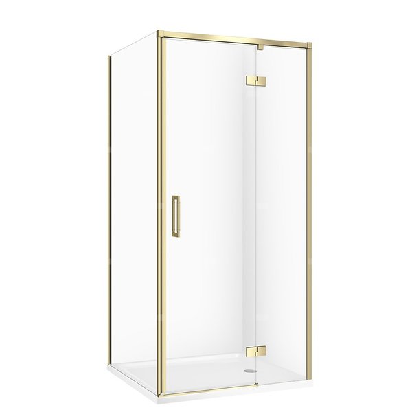 SET C274 KABINA LARGA PRAWA ZŁOTA MAT 90X90X195+TAKO BIAŁY 90X4 WIR