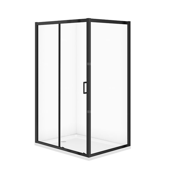 SET C711 KABINA ARTECO CZARNA PROST 120X90X190 + BR TAKO 120X4 WIR