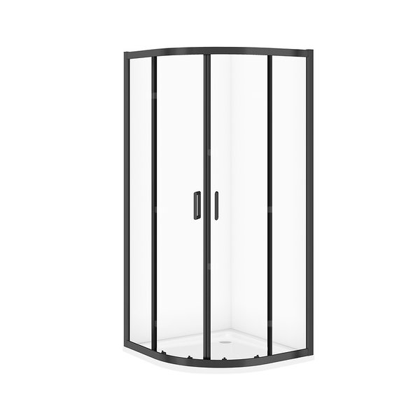 SET C706 KABINA ARTECO CZARNA PÓŁOKRĄGŁA 90X90X190 + BR TAKO 90X4 WIR