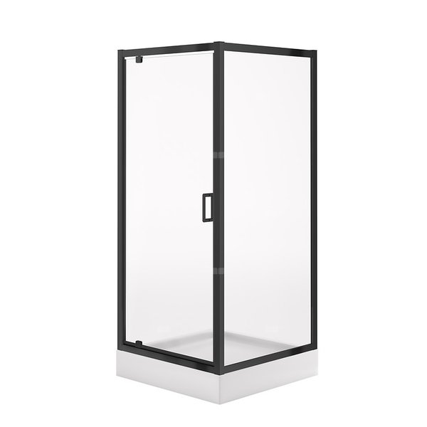 SET C703 KABINA ARTECO CZARNA KWADRAT 80X80X190 + BR TAKO 80X16 WIR