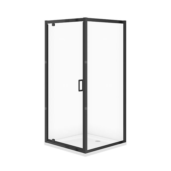 SET C701 KABINA ARTECO CZARNA KWADRAT 80X80X190 + BR TAKO 80X4 WIR