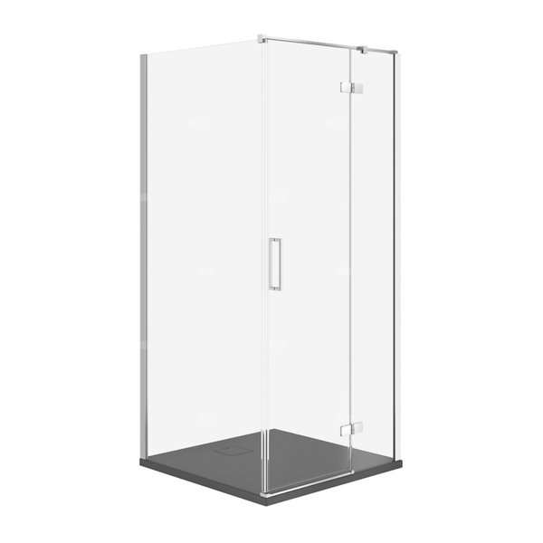 SET C503 KABINA CITY PRAWA CHROM 90X90X195+TAKO SLIM SZARY MAT WIR