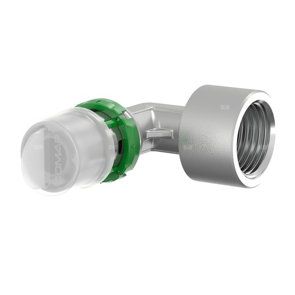 Kolano, końcówka zaprasowywana 90' COMAP MultiSkin Visu-Control, mosiądz, 14x2 x 1/2'' (MZ x GW)