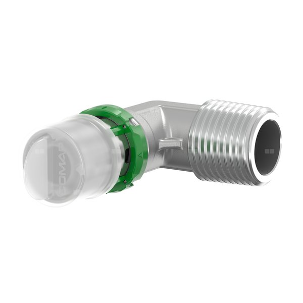 Kolano, końcówka zaprasowywana 90' COMAP MultiSkin Visu-Control, mosiądz, 14x2 x 1/2'' (MZ x GZ)