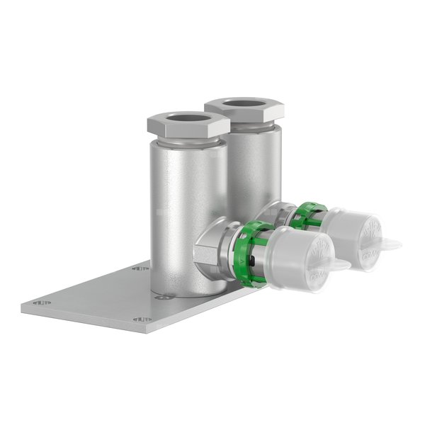 Podwójne podejście pod grzejnik 16x2 - 15mm h=53 rozst.=35