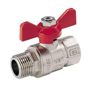 Zawór kulowy z motylkiem, gwint zewnętrzny - gwint wewnętrzny 1"