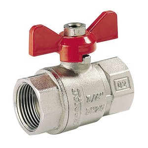 Zawór kulowy z motylkiem, gwint wewnętrzny - gwint wewnętrzny 1"