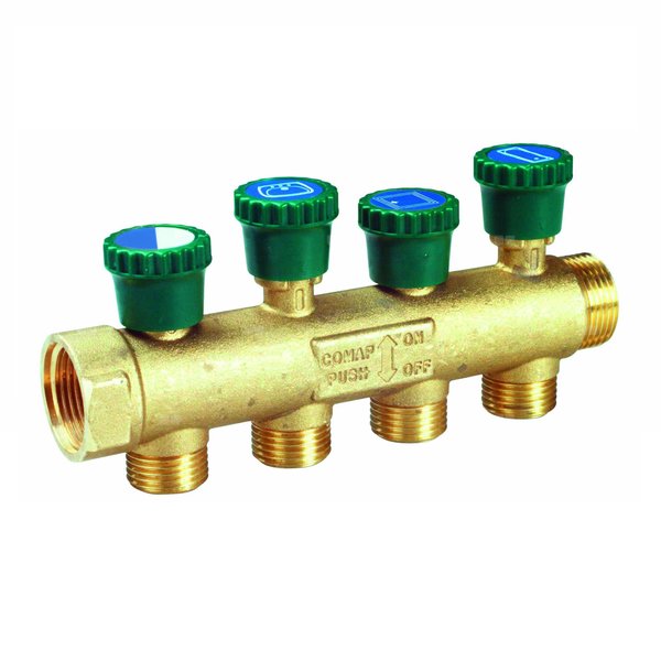 Rozdzielacz hydrauliczny COMAP M22 GW x GZ, odgałęzień: 2 (3/4'') + zawory odcinające