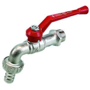 Zawór kulowy wypływowy, z końcówką do węża, gwint zewnętrzny - gwint zewnętrzny 1/2"