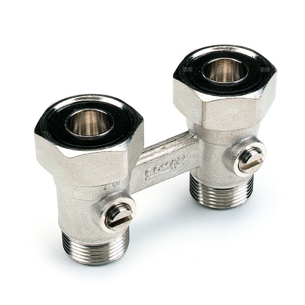 Moduł przyłączeniowy prosty COMAP 960 mosiądz (niklowanie) 3/4'', rozstaw 50 mm do grzejników