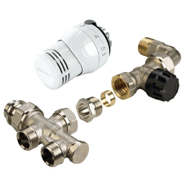 Zestaw termostatyczny prosty (Senso M28 + 809GCB+dystrybutor 538E+złączki dn15) 1/2"-M22, Kv 0,95