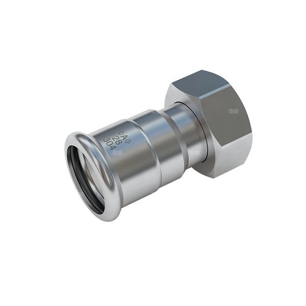 <A> Press Inox 304 Łącznik z ruchomą nakrętką (płaska) (płaska) 15mm x 1/2"