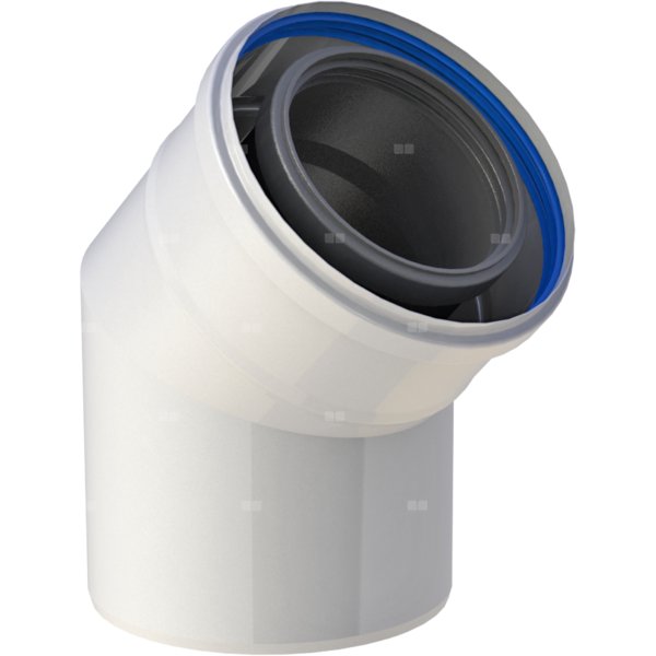 Kolano Concept By JEREMIAS 45' (pp) ZZ x ZW 80 x 125 mm powietrzno-spalinowe, kolor biały