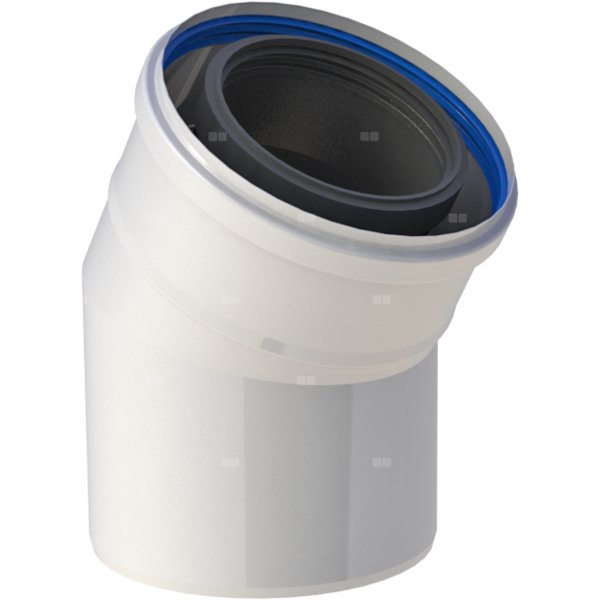 Kolano Concept By JEREMIAS 30' (pp) ZZ x ZW 80 x 125 mm powietrzno-spalinowe, kolor biały