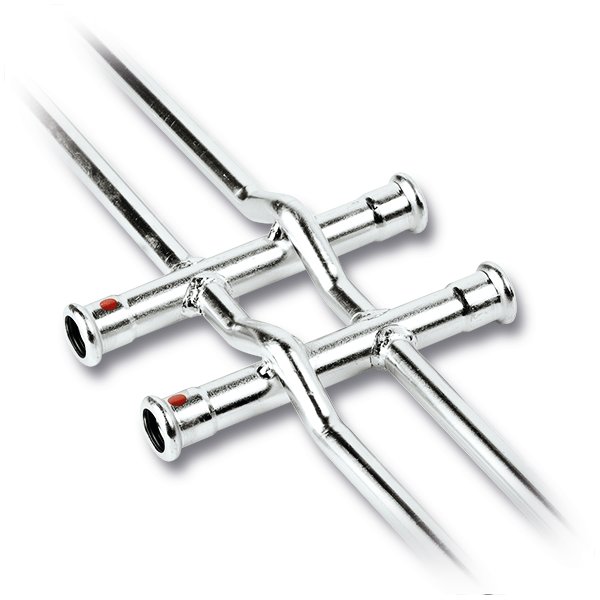 Czwórnik Concept By SANHA Therm krzyżowy dwustronny stal 12 mm, zw x zw x zw x zw