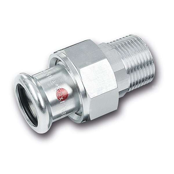 Śrubunek Concept By SANHA Therm trzyczęściowy, stal, 15 mm x 1/2'' (zw x GZ)