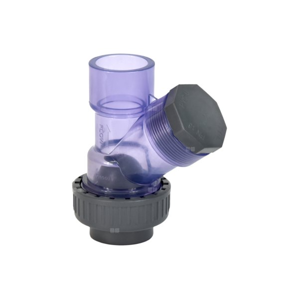 Zawór zwrotny kulowy przezierny PVC DN32 (klej)