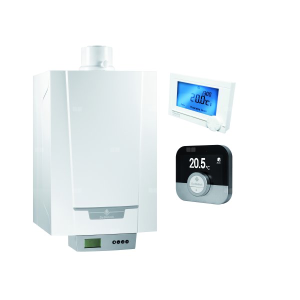 Pakiet - Kocioł gazowy jednofunkcyjny DE DIETRICH MCR3 Evo 24T kondensacyjny wiszący 6.1 - 24.8 kW + RegulatorSMART TC + Zasobnik c.w.uElensio 250 H