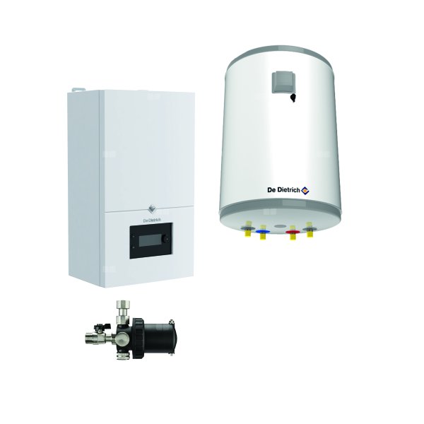 Pakiet - Kocioł gazowy jednofunkcyjny DE DIETRICH MCR4 24 kondensacyjny wiszący 3.3 - 26.1 kW + Zasobnik c.w.uAQUAvie100 + Filtr magnetyczny XS90