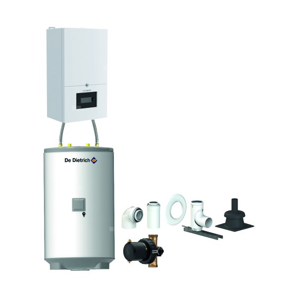 Pakiet - Kocioł gazowy jednofunkcyjny DE DIETRICH MCR4 32 kondensacyjny wiszący 3.8 - 34.9 kW + Zestaw powietrzno-spalinowy szachtowyBazowy PP/Alu fi 60/100 na fi 60 + Zasobnik c.w.uAQUAvie150 + Filtr magnetyczny XS90