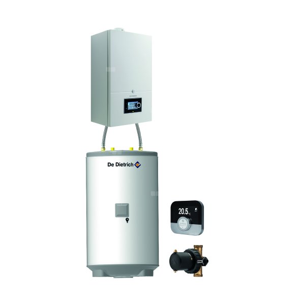 Pakiet - Kocioł gazowy jednofunkcyjny DE DIETRICH Virtuens Smart 24 kondensacyjny wiszący 3.3 - 26.1 kW + RegulatorSMART TC + Zasobnik c.w.uAQUAvie150 + Filtr magnetyczny XS90 A