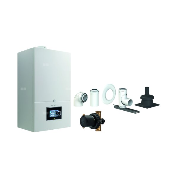 Pakiet - Kocioł gazowy jednofunkcyjny DE DIETRICH Virtuens Smart 24 kondensacyjny wiszący 3.3 - 26.1 kW + Zestaw powietrzno-spalinowy szachtowyBazowy PP/Alu fi 60/100 na fi 80 + Filtr magnetyczny XS90 A