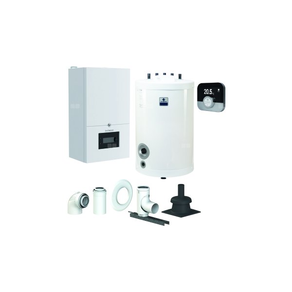 Pakiet - Kocioł gazowy jednofunkcyjny DE DIETRICH MCR4 19 kondensacyjny wiszący 2.5 - 20.7 kW + RegulatorSMART TC + Zestaw powietrzno-spalinowy szachtowyBazowy PP/Alu fi 60/100 na fi 60 + Zasobnik c.w.uSRK100MG