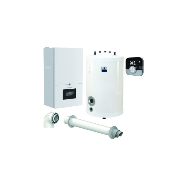 Pakiet - Kocioł gazowy jednofunkcyjny DE DIETRICH MCR4 19 kondensacyjny wiszący 2.5 - 20.7 kW+ Zestaw powietrzno-spalinowyKoncentryczny PP/Alu fi 60/100 + RegulatorSMART TC + Zasobnik c.w.uSRK100MG