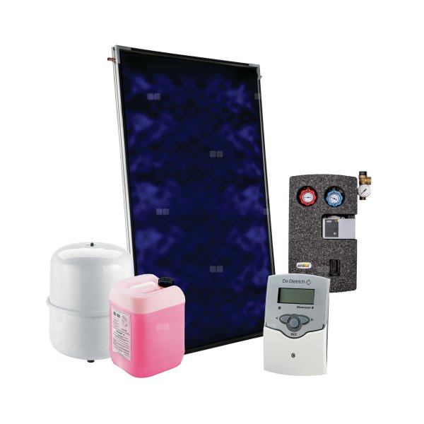 Inisol Uno SLIM 1K-2,5 Zestaw solarny ze wsparciem hydraulicznym na dach płaski/taras