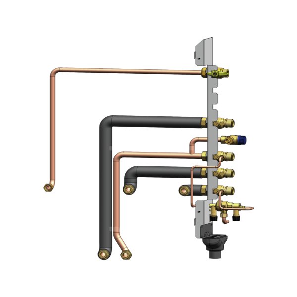 Rama montażowa z kompletem zaworów wyjście prawe